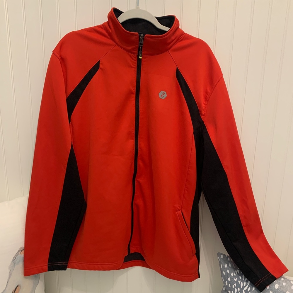Izod Performance x Ratio Red Zip Front Mock Turtle Light Jacket XL